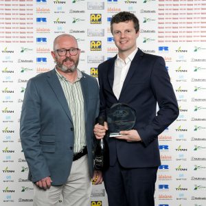 Thomas Yates, McMurtry Automotive receives award from Stuart Cooper, Market Head for Motorsport of Ricardo