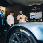 Casey Shiue, president Molicel, and Kevin Ukoko-Rongione, Chief Engineer McMurtry Automotive at Goodwood Festival of Speed 2023